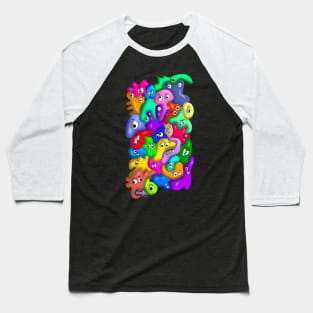 30 COLORFUL BLOB MONSTERS Baseball T-Shirt